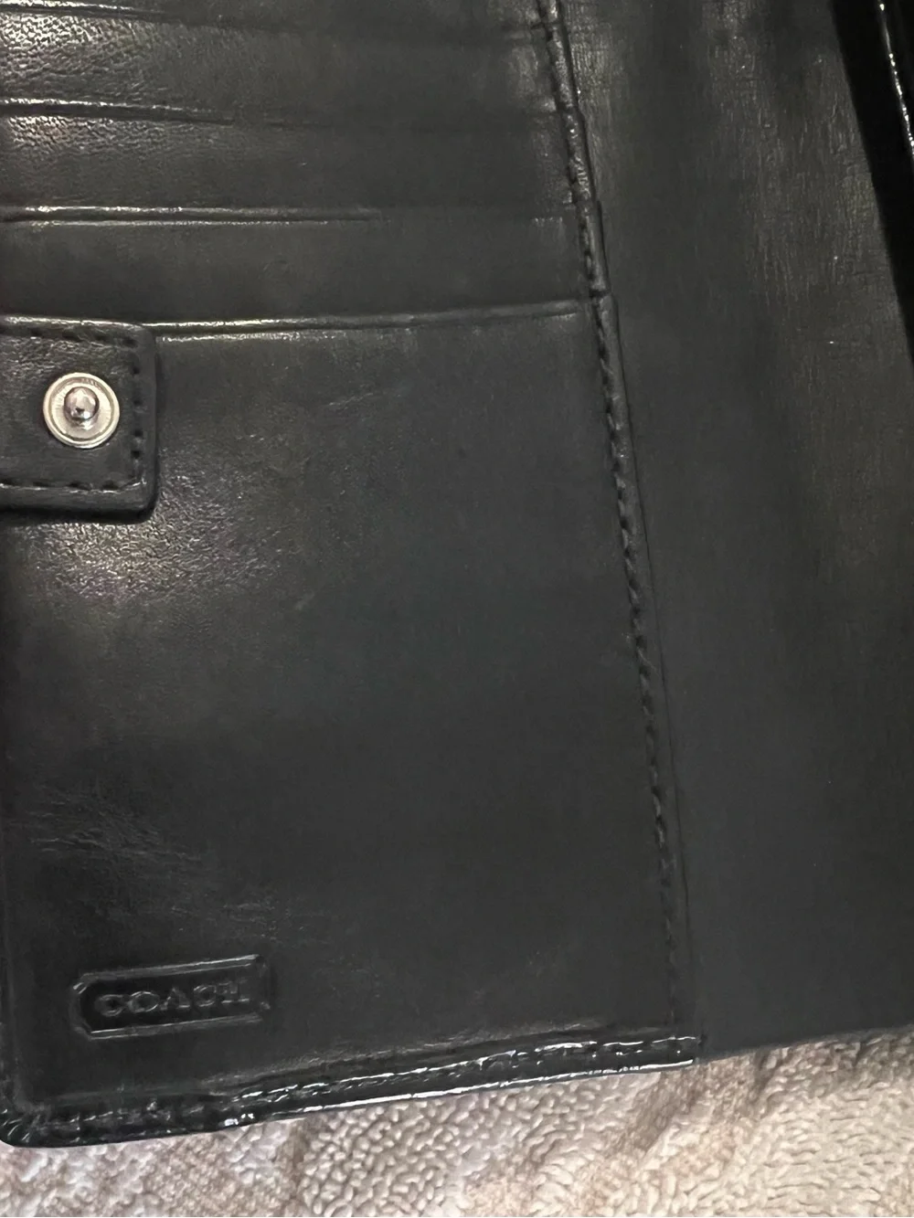 Coach Ashley Signature Pleat Wallet Black